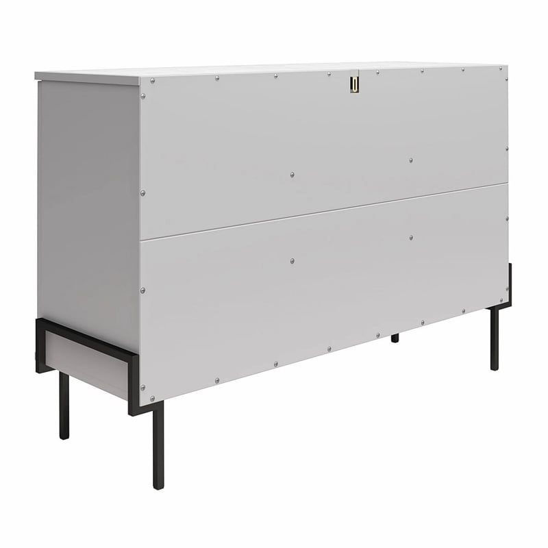 CosmoLiving by Cosmopolitan Liberty 3 Door Accent Cabinet Dove Gray w/Marble Top