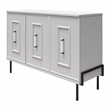 CosmoLiving by Cosmopolitan Liberty 3 Door Accent Cabinet Dove Gray w/Marble Top