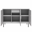 CosmoLiving by Cosmopolitan Liberty 3 Door Accent Cabinet Dove Gray w/Marble Top