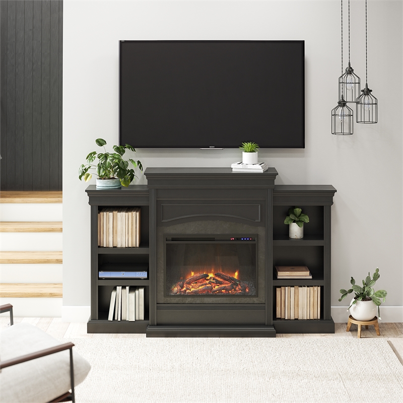 Ameriwood Home Lamont Mantel Fireplace in Black