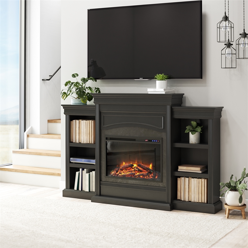 Ameriwood Home Lamont Mantel Fireplace in Black