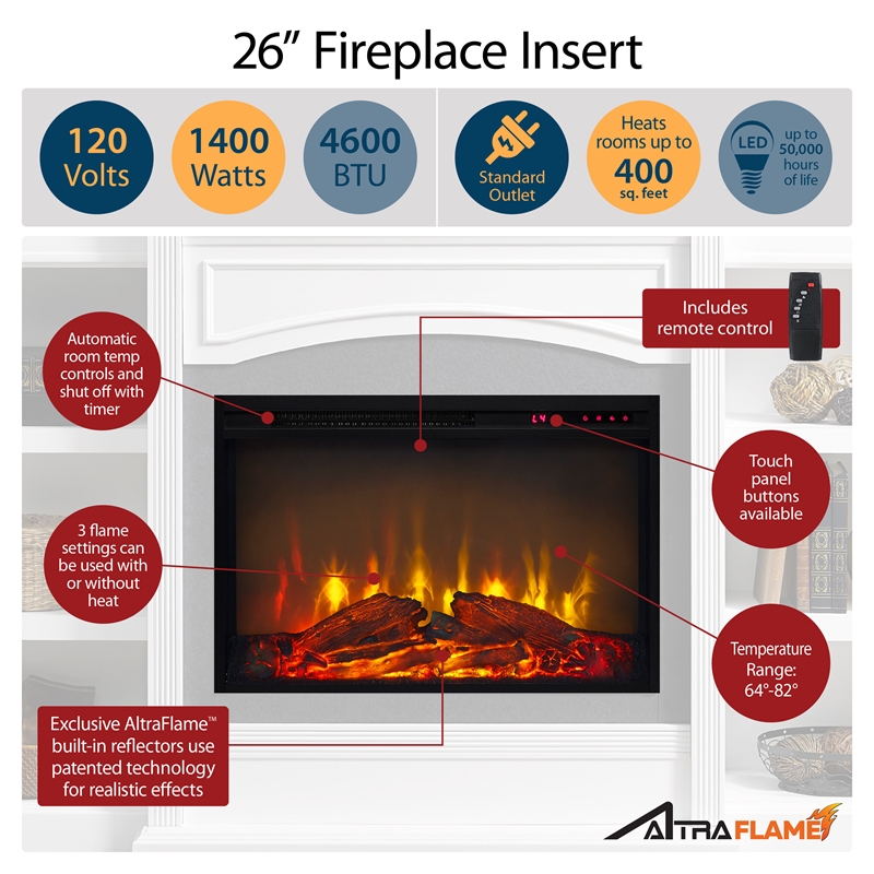 Ameriwood Home Lamont Mantel Fireplace in Black