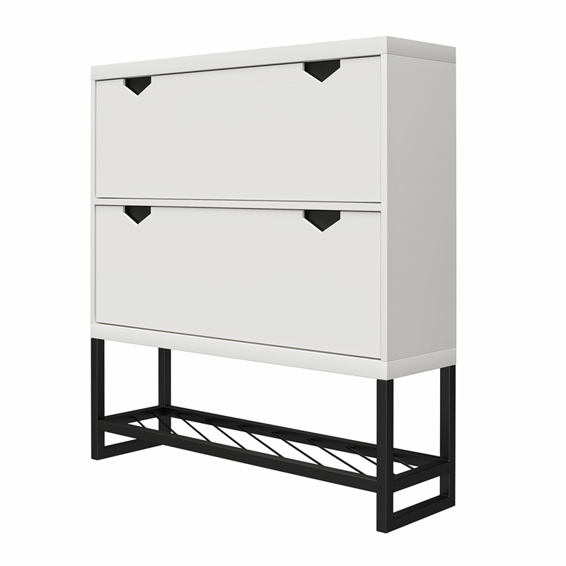 CosmoLiving by Cosmopolitan Brielle Entryway Shoe Storage in White