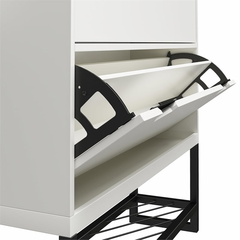 CosmoLiving by Cosmopolitan Brielle Entryway Shoe Storage in White