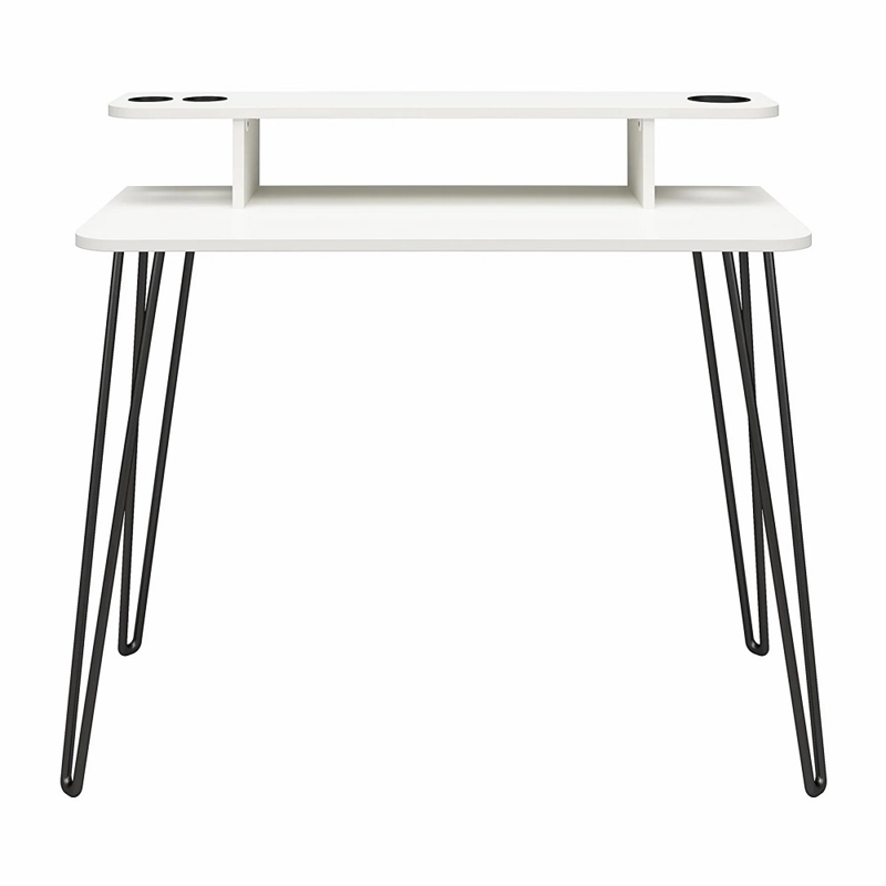 Novogratz Kimberly At Home Engineered Wood Vanity with Hairpin Legs in White