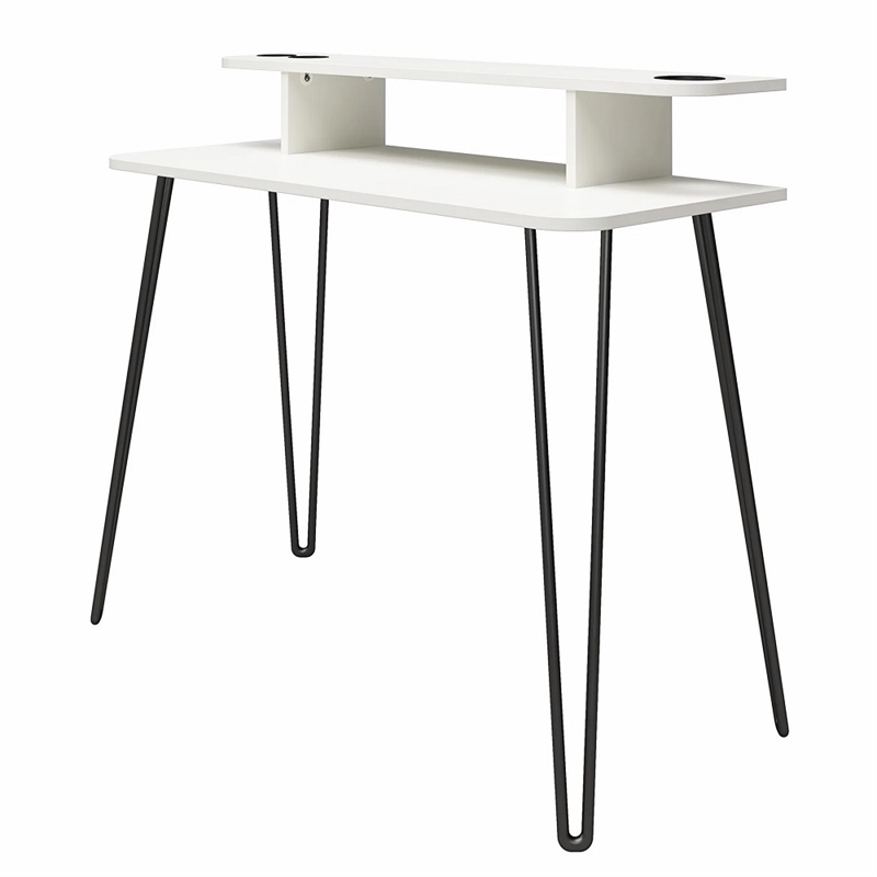 Novogratz Kimberly At Home Engineered Wood Vanity with Hairpin Legs in White