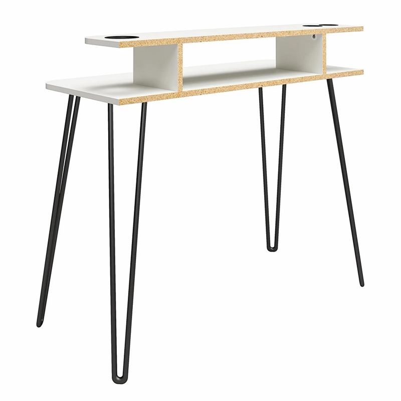 Novogratz Kimberly At Home Engineered Wood Vanity with Hairpin Legs in White