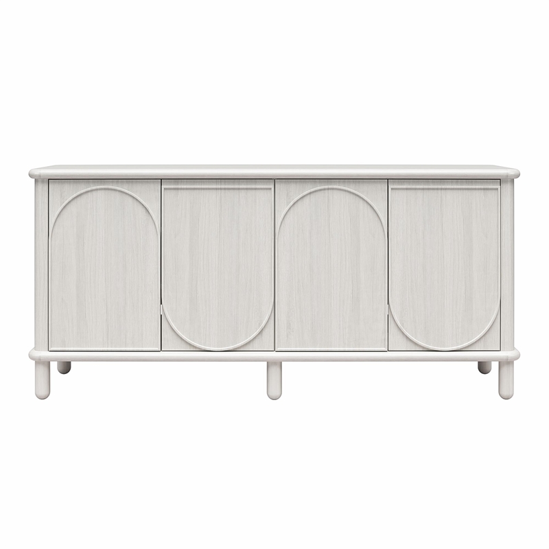 CosmoLiving by Cosmopolitan Selena Engineered Wood Credenza in Rustic White