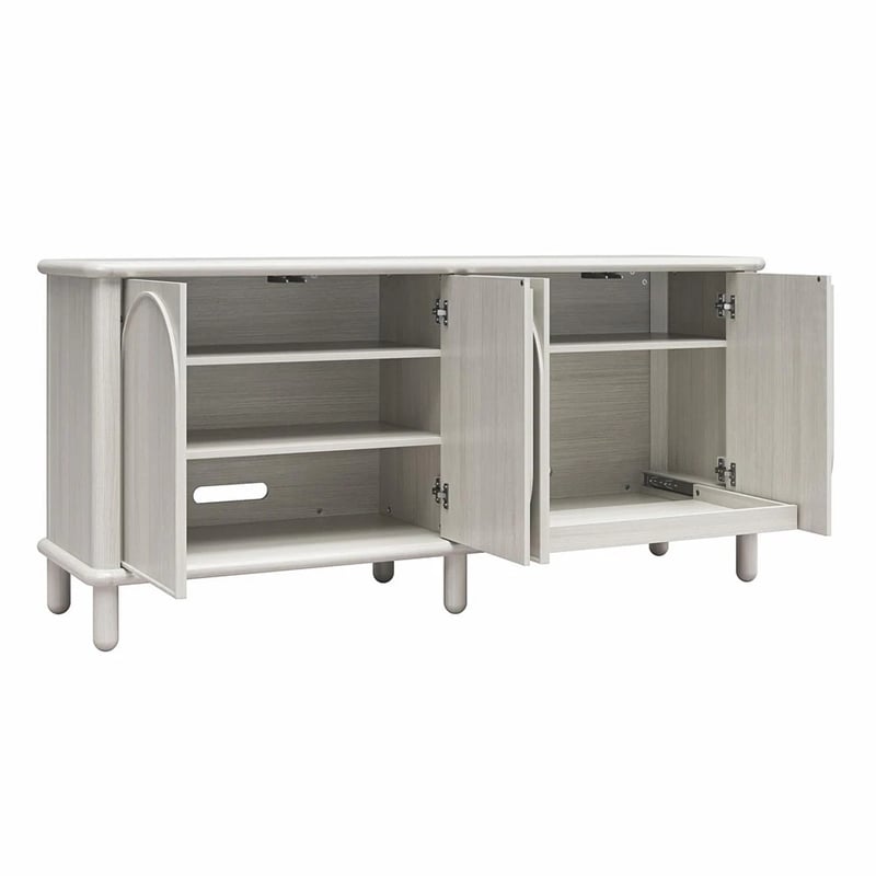 CosmoLiving by Cosmopolitan Selena Engineered Wood Credenza in Rustic White