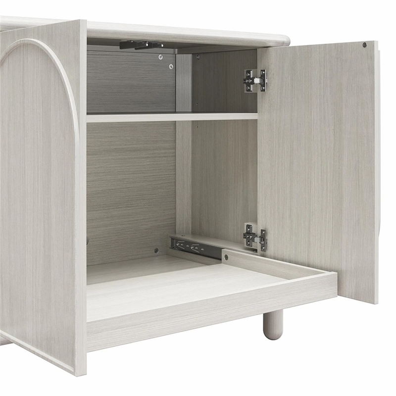 CosmoLiving by Cosmopolitan Selena Engineered Wood Credenza in Rustic White
