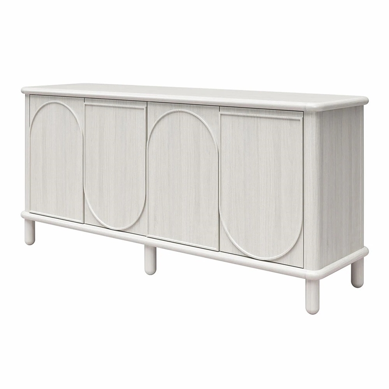 CosmoLiving by Cosmopolitan Selena Engineered Wood Credenza in Rustic White