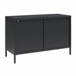 Mr. Kate Luna Wide 2-Door Accent Metal Cabinet with Fluted Glass in Black
