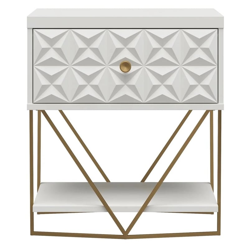 CosmoLiving by Cosmopolitan Blair Engineered Wood Accent Table in White