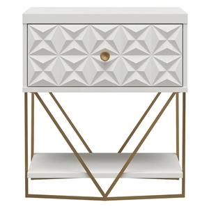 CosmoLiving by Cosmopolitan Blair Engineered Wood Accent Table in White