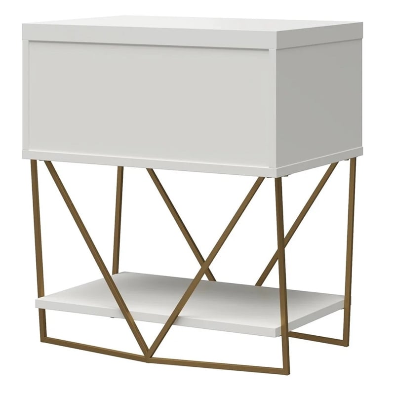 CosmoLiving by Cosmopolitan Blair Engineered Wood Accent Table in White