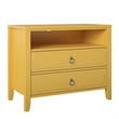 Novogratz Her Majesty 2-Drawers Bedroom Nightstand in Mustard Yellow