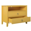 Novogratz Her Majesty 2-Drawers Bedroom Nightstand in Mustard Yellow