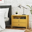 Novogratz Her Majesty 2-Drawers Bedroom Nightstand in Mustard Yellow
