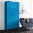 Novogratz Cache 2-Doors Tall Metal Locker Style Storage Cabinet in Blue