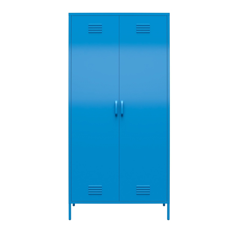 Novogratz Cache 2-Doors Tall Metal Locker Style Storage Cabinet in Blue
