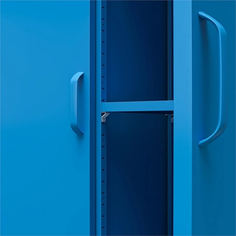 Novogratz Cache 2-Doors Tall Metal Locker Style Storage Cabinet in Blue