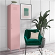 Novogratz Cache 1-Door Tall Metal Locker Style Storage Cabinet in Bashful Pink