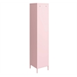 Novogratz Cache 1-Door Tall Metal Locker Style Storage Cabinet in Bashful Pink