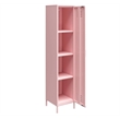 Novogratz Cache 1-Door Tall Metal Locker Style Storage Cabinet in Bashful Pink