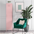 Novogratz Cache 1-Door Tall Metal Locker Style Storage Cabinet in Bashful Pink