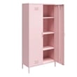Novogratz Cache 2-Doors Tall Metal Locker Style Storage Cabinet in Bashful Pink