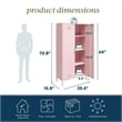 Novogratz Cache 2-Doors Tall Metal Locker Style Storage Cabinet in Bashful Pink