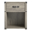Little Seeds Nova 1-Drawer Nightstand with Leather Drawer Pull in Gray Oak