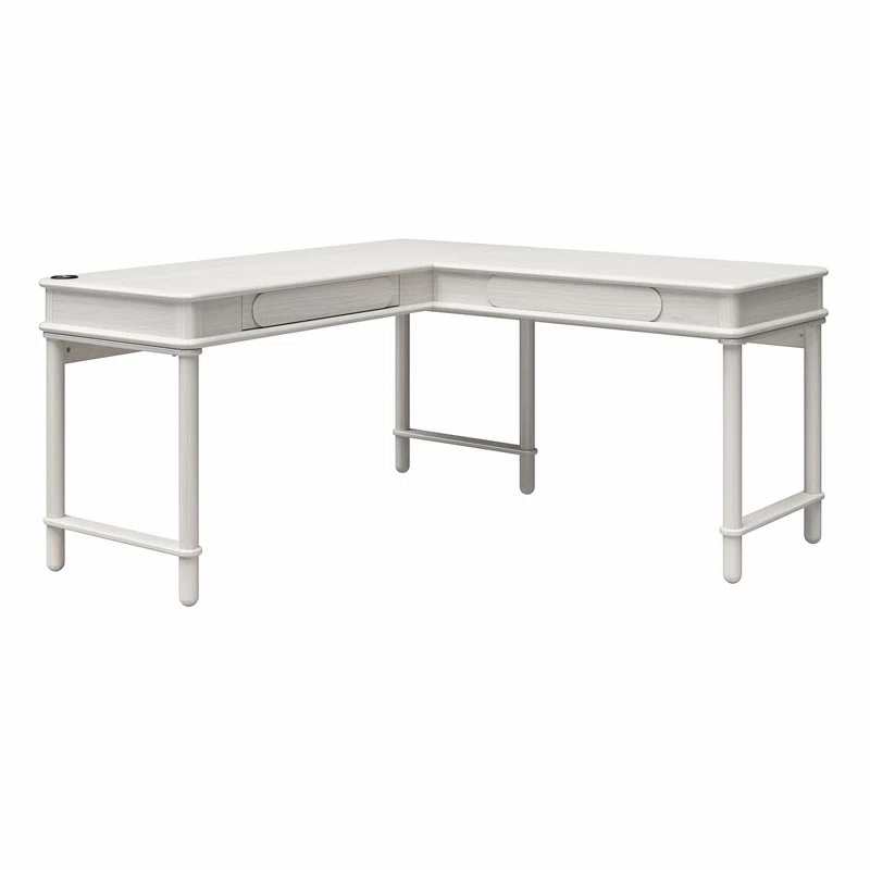 CosmoLiving by Cosmopolitan Selena Lift-Top L-Shape Computer Desk - Rustic White