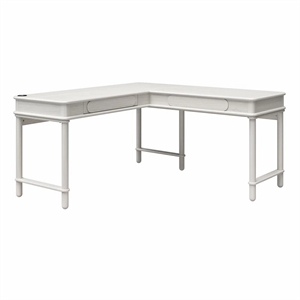 cosmoliving by cosmopolitan selena lift-top l-shape computer desk - rustic white