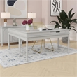 CosmoLiving by Cosmopolitan Selena Lift-Top L-Shape Computer Desk - Rustic White