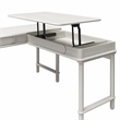 CosmoLiving by Cosmopolitan Selena Lift-Top L-Shape Computer Desk - Rustic White