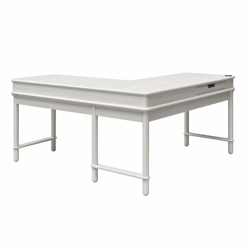 CosmoLiving by Cosmopolitan Selena Lift-Top L-Shape Computer Desk - Rustic White