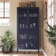 Novogratz Channing 2-Doors Tall Storage Cabinet Mesh Metal Locker in Navy