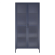 Novogratz Channing 2-Doors Tall Storage Cabinet Mesh Metal Locker in Navy