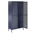 Novogratz Channing 2-Doors Tall Storage Cabinet Mesh Metal Locker in Navy