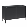 Mr. Kate Luna Short 2 Door Accent Cabinet with Fluted Glass in Black
