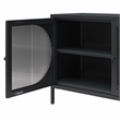 Mr. Kate Luna Short 2 Door Accent Cabinet with Fluted Glass in Black