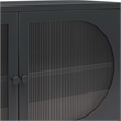 Mr. Kate Luna Short 2 Door Accent Cabinet with Fluted Glass in Black
