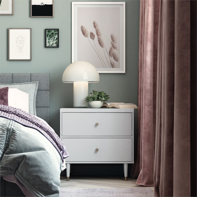 CosmoLiving by Cosmopolitan Elizabeth Nightstand in Dove Gray