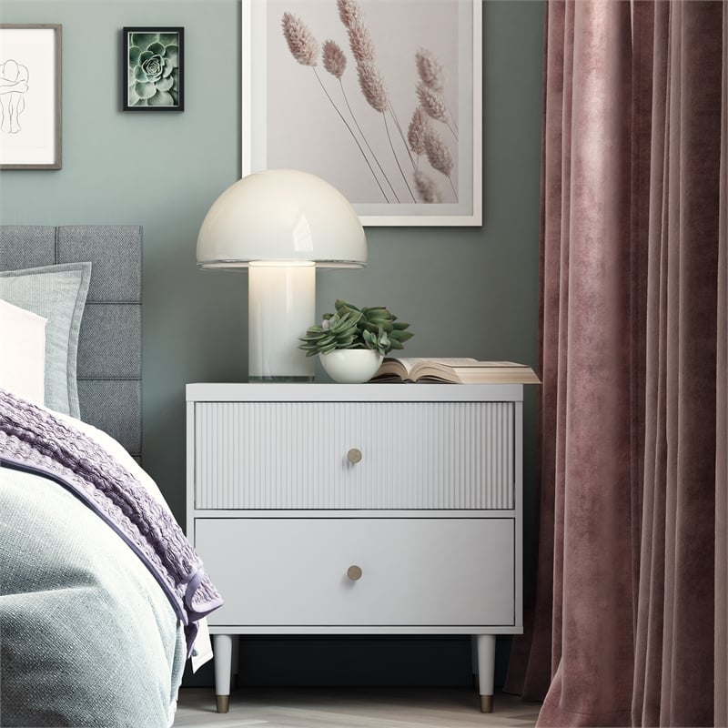 CosmoLiving by Cosmopolitan Elizabeth Nightstand in Dove Gray