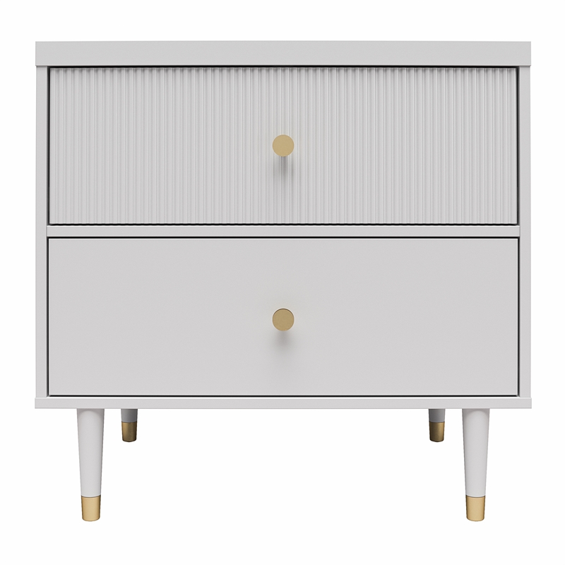 CosmoLiving by Cosmopolitan Elizabeth Nightstand in Dove Gray