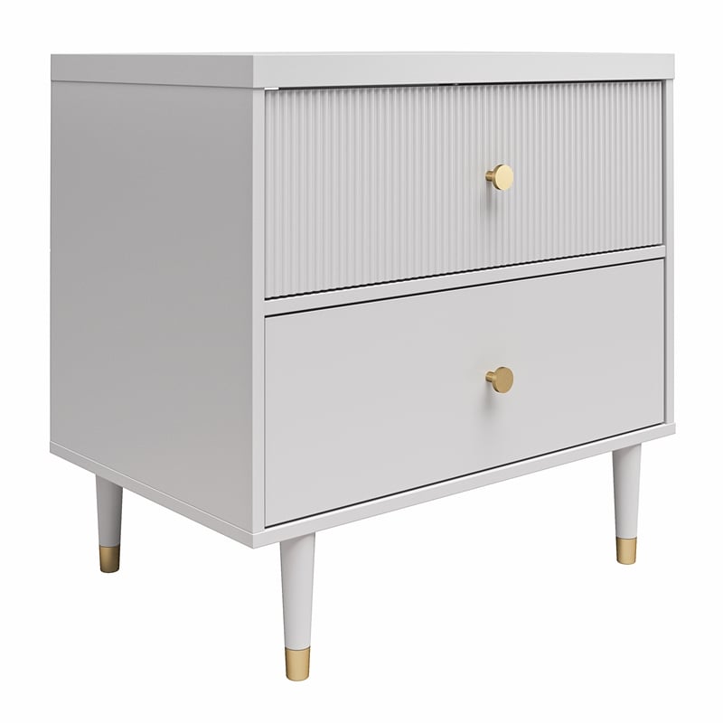 CosmoLiving by Cosmopolitan Elizabeth Nightstand in Dove Gray
