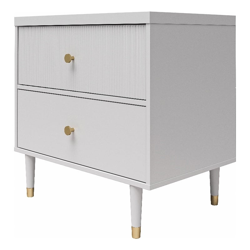 CosmoLiving by Cosmopolitan Elizabeth Nightstand in Dove Gray