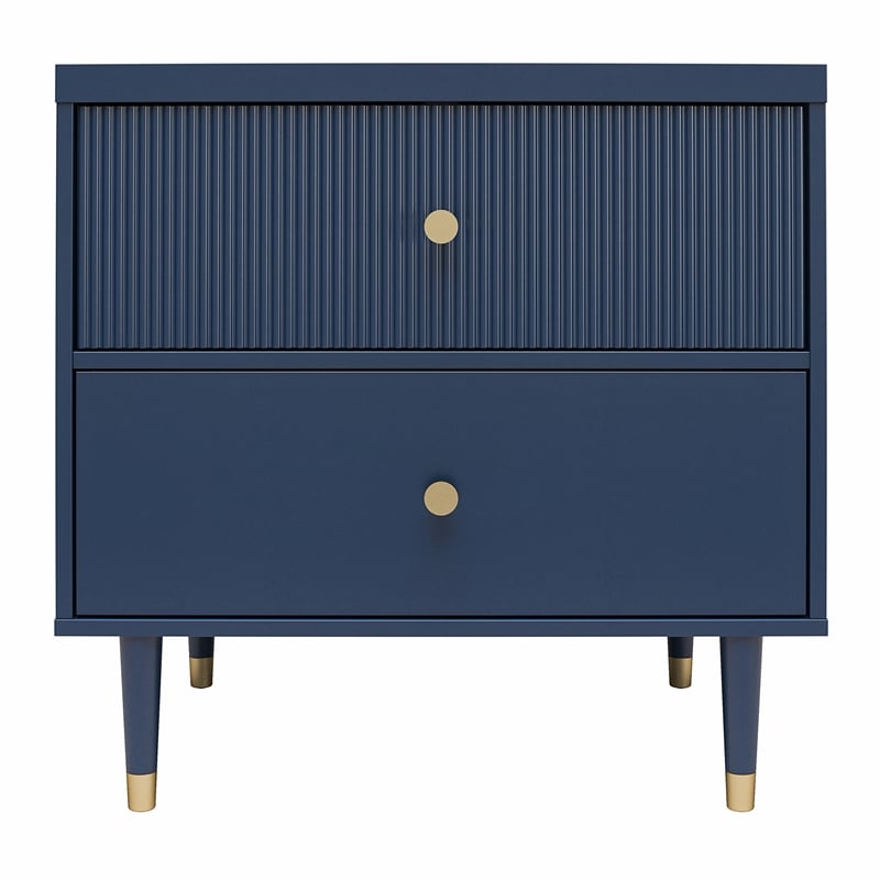 CosmoLiving by Cosmopolitan Elizabeth Nightstand in Navy