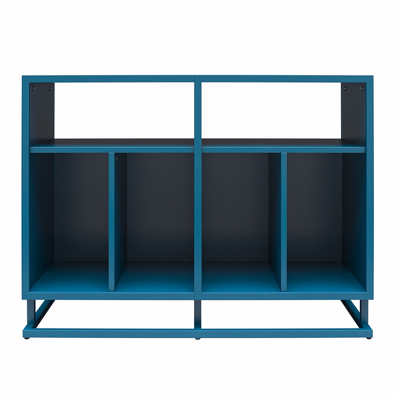 Novogratz Regal Double Wide Record Station in Blue